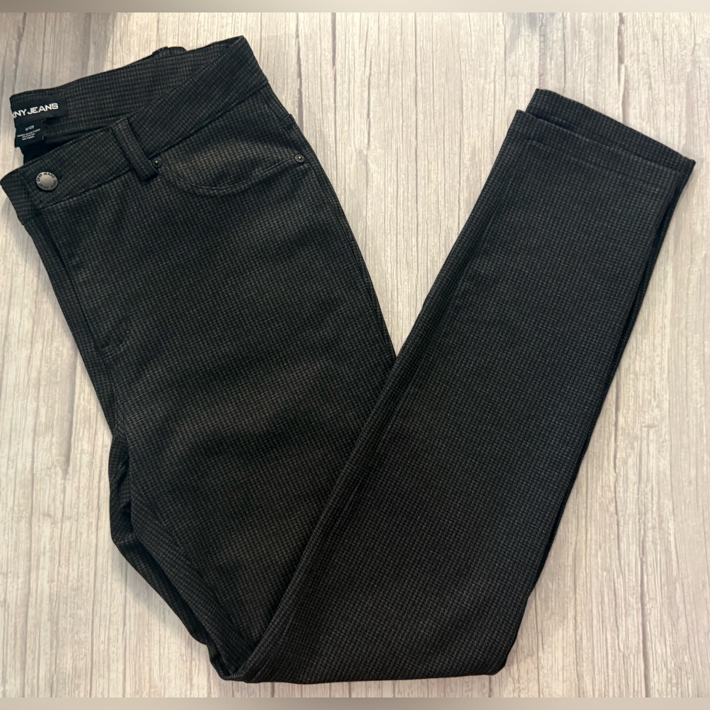 DKNY Black and Gray Checkered Pants